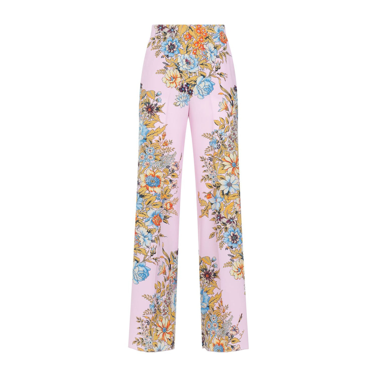 ETRO Luxurious Silk Pants in Pretty Pink and Purple for Women
