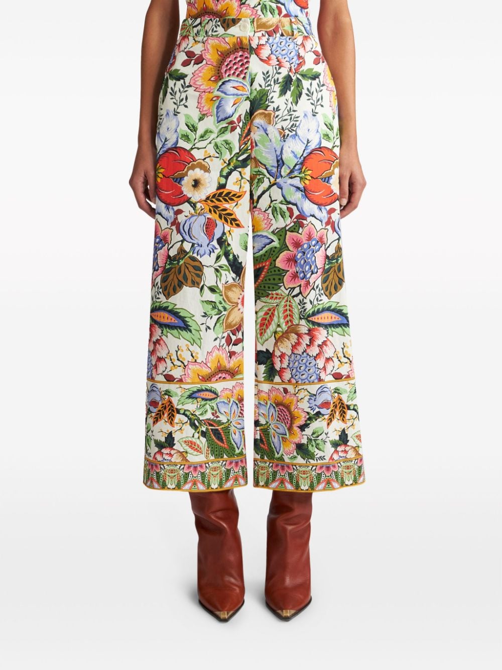 ETRO Printed White Floral Pants for Women - SS24