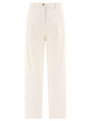 ETRO Embroidered White Chino Trousers for Women - SS24