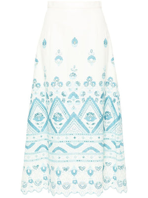 ETRO White A-Line Broderie Anglaise Skirt for Women