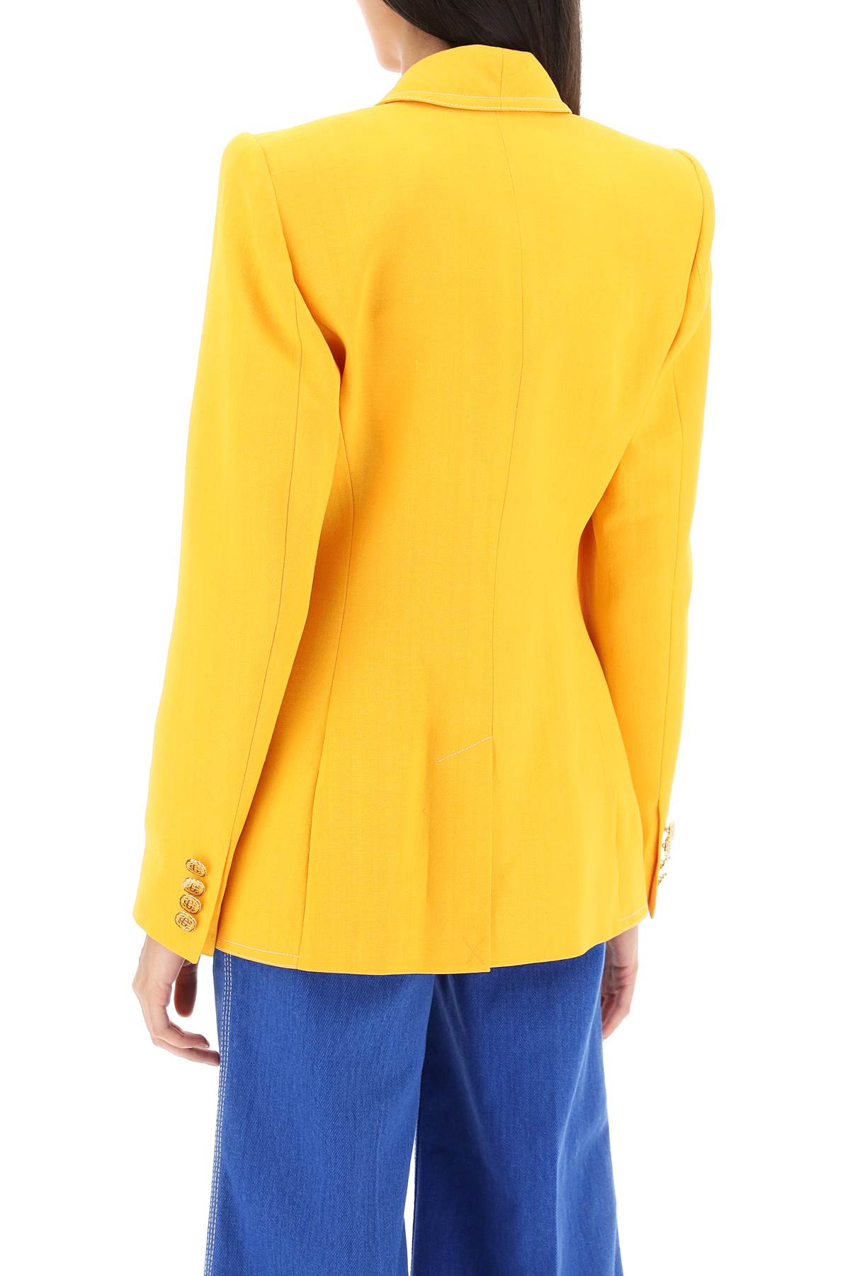 CASABLANCA Yellow Silk-Blend Single-Breasted Blazer for Women - SS24 Collection
