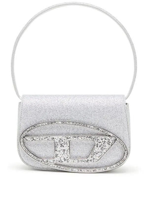 DIESEL Sparkling Silver Glitter Shoulder Handbag for Women