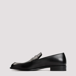 GIORGIO ARMANI Men's Black Leather Bull Loafers - 2.5cm Heel Height for SS24