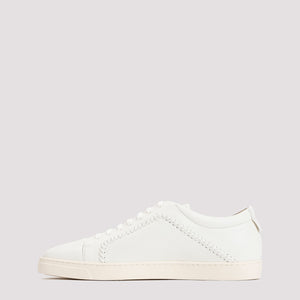 GIORGIO ARMANI Men's White Lamb Leather Sneakers - SS24