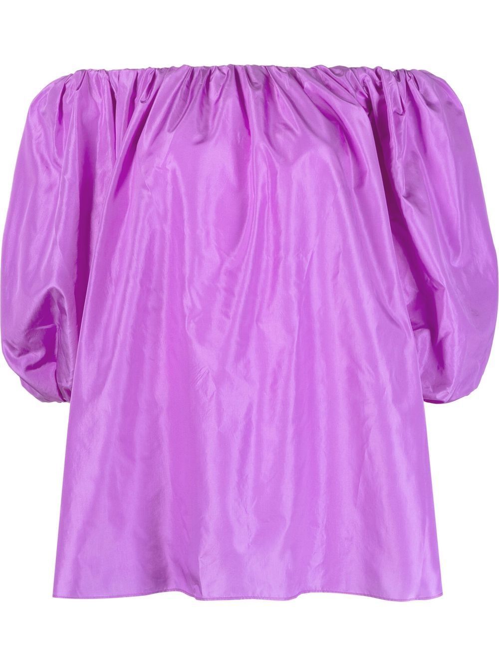 豪华紫幽兰丝绸女式上衣