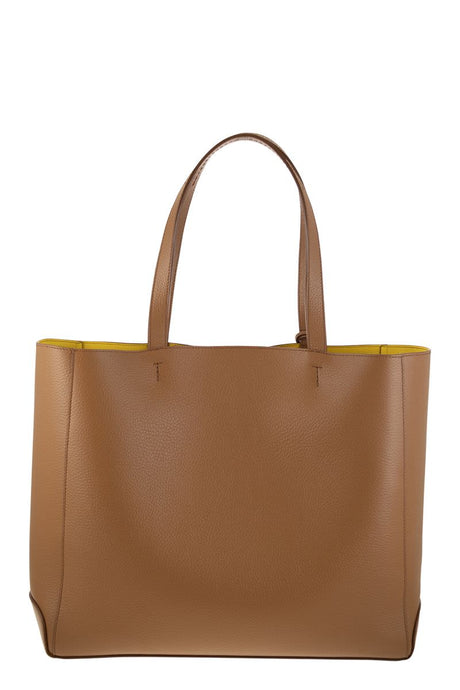 TOD'S Brown Leather Tote Handbag for Women - Sinuous Lines and Elegant Volumes