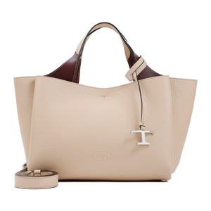 TOD'S Sleek Nude Leather Tote Bag for Women - SS24 Collection