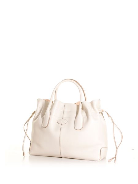 现代白色女士皮脂手提包 - FW23系列