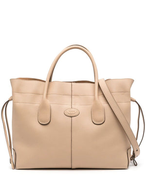 TOD'S Beige Calf Leather Small Handbag for Women, SS24