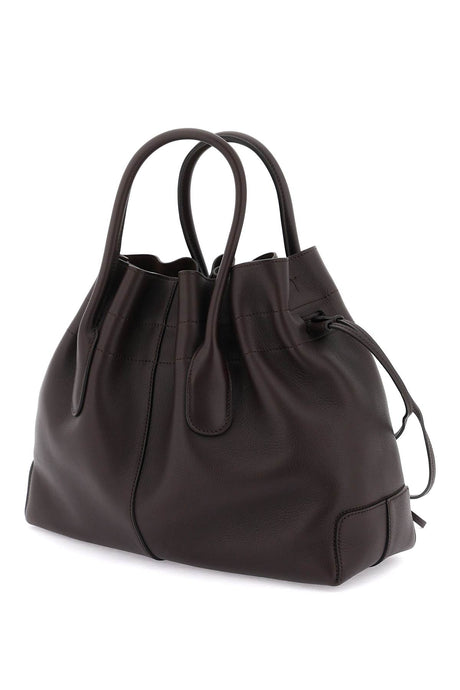TOD'S Women's Elegant Brown Calf Leather Top-Handle Mini Tote Bag, FW23