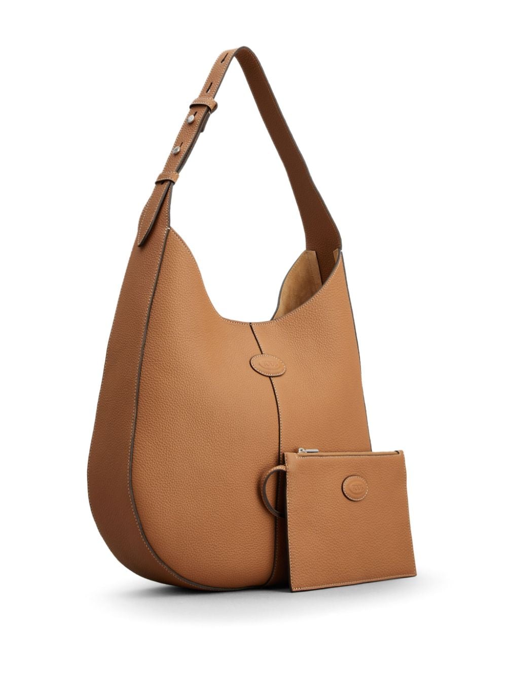 TOD'S Luxurious Brown Leather Oboe Shoulder Handbag | SS24 Collection