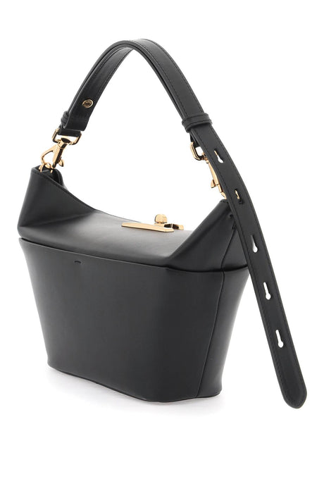 TOD'S Women's Timeless Black Leather Shoulder Bag with Gold Hardware