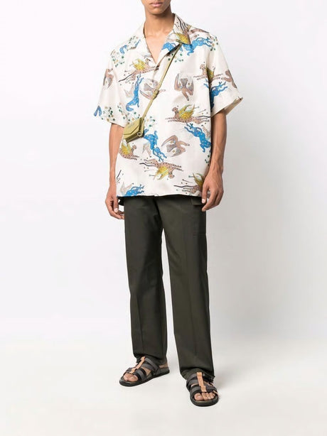 男士米色丝绸衬衫 - 22春夏系列