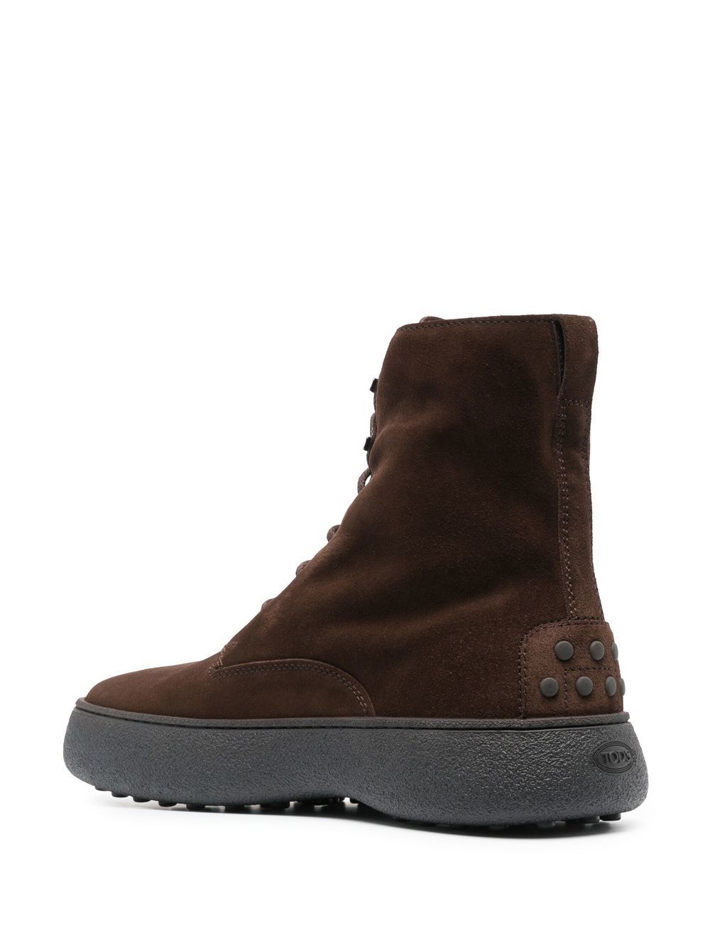 TOD'S Men's Brown W.G. Suede Lace-Up Ankle Boots for FW23
