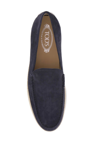 TOD'S Navy Almond Toe Suede Loafers for Men - SS24 Collection