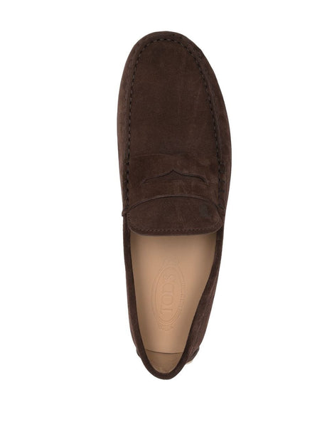 TOD'S RUBBER SUEDE LEATHER LOAFERS