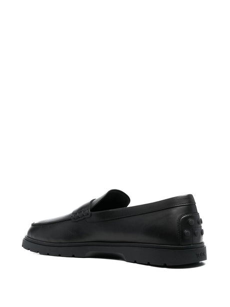 TOD'S Classic Black Leather Loafers
