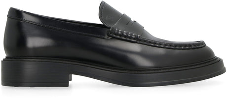 TOD'S Classic Black Leather Loafers for Men