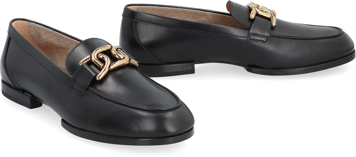TOD'S Black Leather Loafers for Women - SS24 Collection