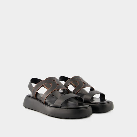 TOD'S Classic Black Chain Sandals for Women - SS24