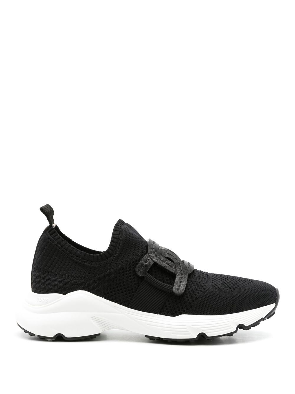 TOD'S Women's Black Tech Fabric Chain-Link Sneakers for SS24