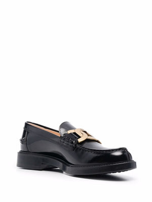 TOD'S CHAIN LEATHER LOAFERS
