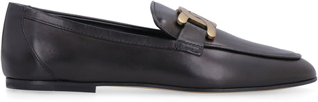 TOD'S Classic Black Leather Loafers for Women