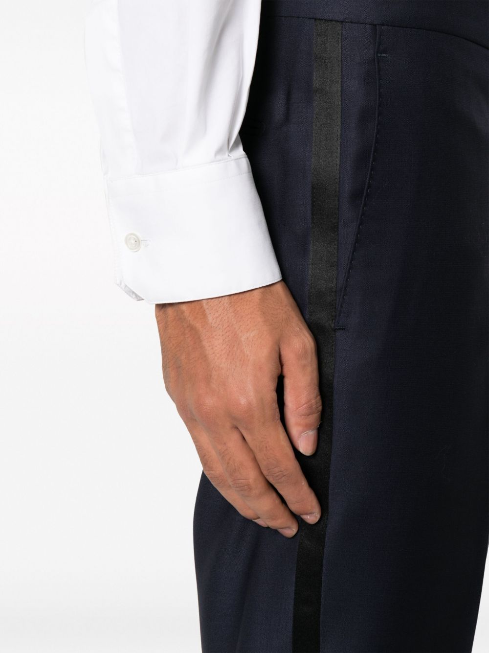 BOGLIOLI Navy Blue Peak-Lapel Single-Breasted Suit for Men - FW23