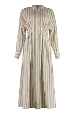 MAX MARA White Striped Linen Shirt Dress for Women