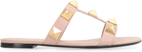 VALENTINO Pink Studded Slide Sandals for Women