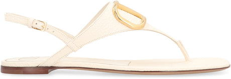 VALENTINO White Leather Thong Sandals for Women