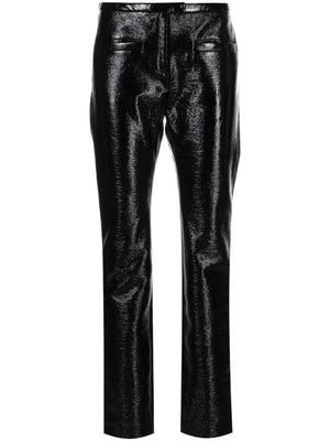 COURREGÈS Sleek Black Vinyl Tube Pants for Women - SS24 Collection