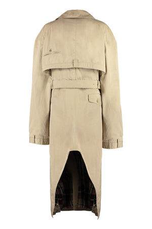 BALENCIAGA  SINGLE-BREASTED BEIGE COTTON TRENCH Jacket
