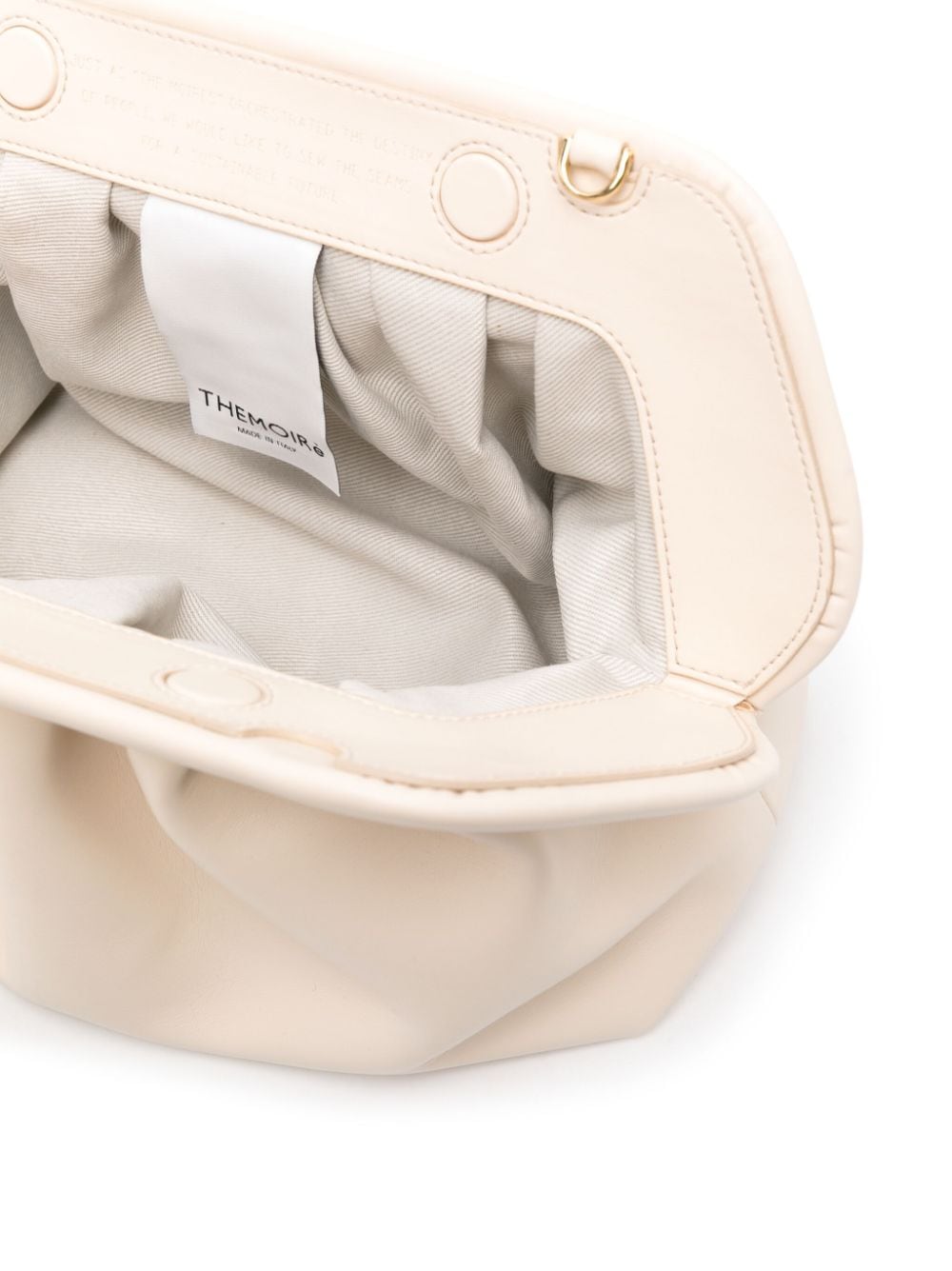THEMOIRè White Vegan Leather Clutch Handbag with Magnetic Fastening and Detachable Strap