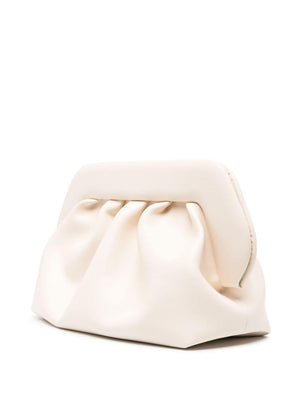 THEMOIRè White Vegan Leather Clutch Handbag with Magnetic Fastening and Detachable Strap